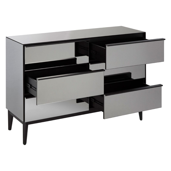 Mouhoun Mirrored Glass Chest Of 6 Drawers In Grey And Black_4