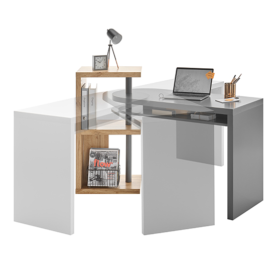 Moura Wooden Swilleing Computer Desk In Grey_5