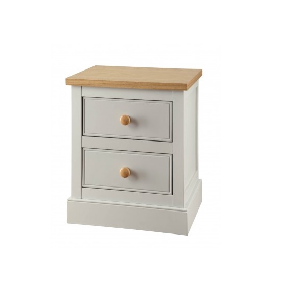 Movada Wooden Bedside In Dove Grey With 2 Drawers Furniture