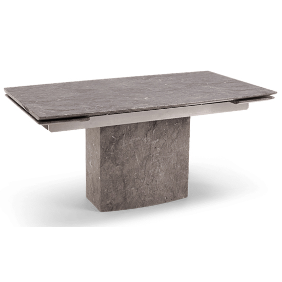 Molarity Extending Wooden Dining Table In Grey Marble Effect_4