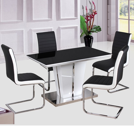 Memphis High Gloss Dining Table Gl Top 120cm With 4 Memphis High Gloss Dining Table Gl Top 120cm With 4 Chair