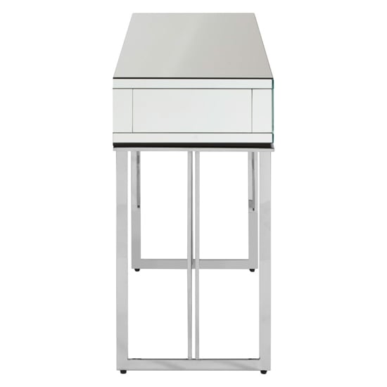 Mpingo Mirrored Console Table With Silver Stainless Steel Frame_6
