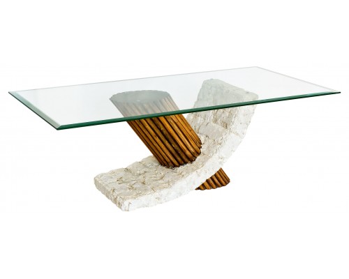 Stone table glass top discount