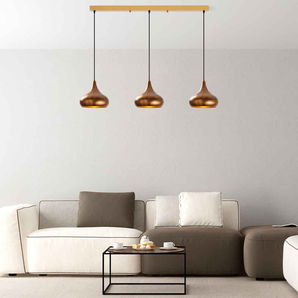 Muba 3 Light Metal Ceiling Pendant Light in Vintage