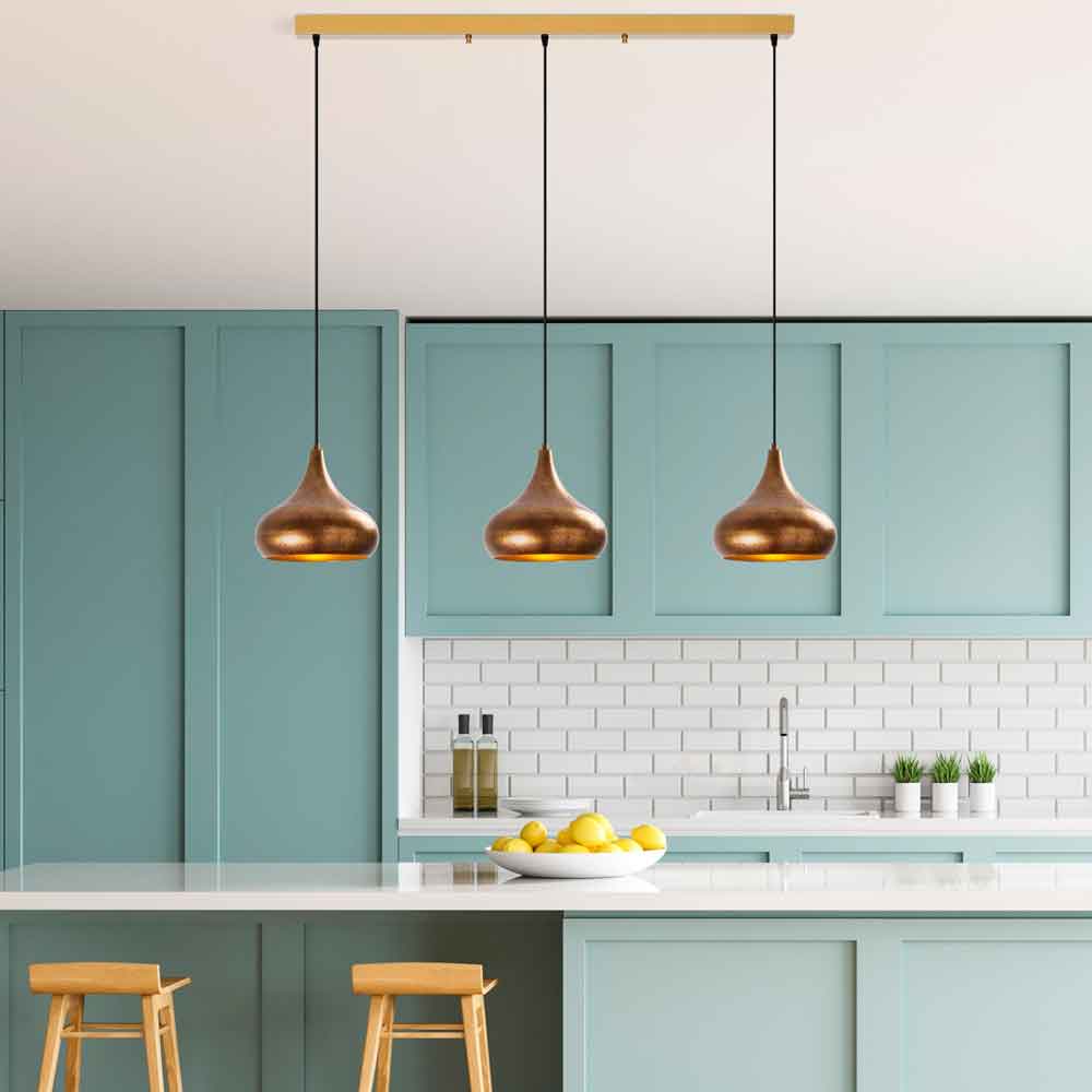 Muba 3 Light Metal Ceiling Pendant Light in Vintage