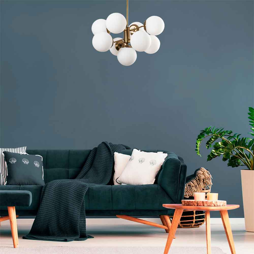 Mudoni 9 Light Metal Ceiling Pendant Light in Vintage and White