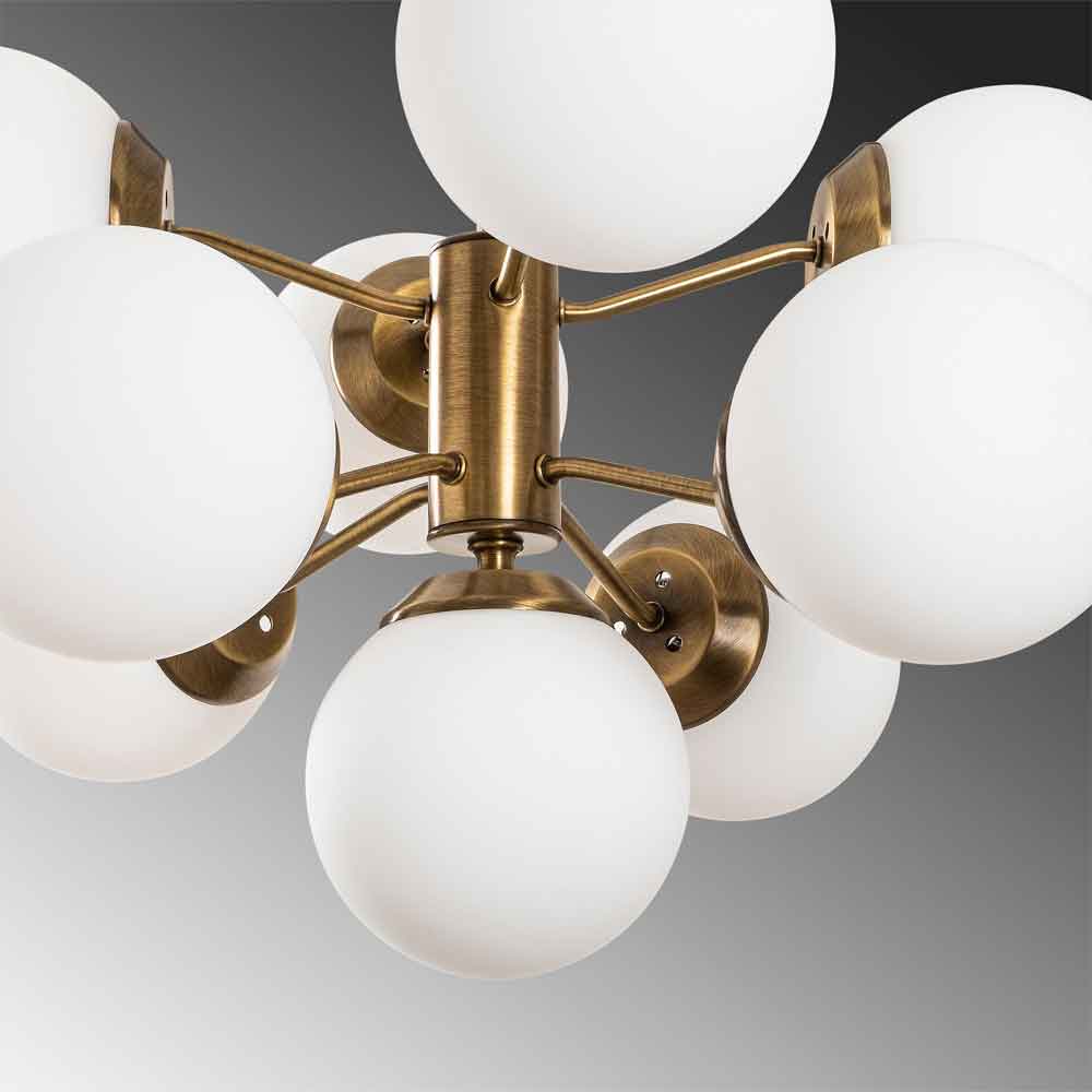 Mudoni 9 Light Metal Ceiling Pendant Light in Vintage and White