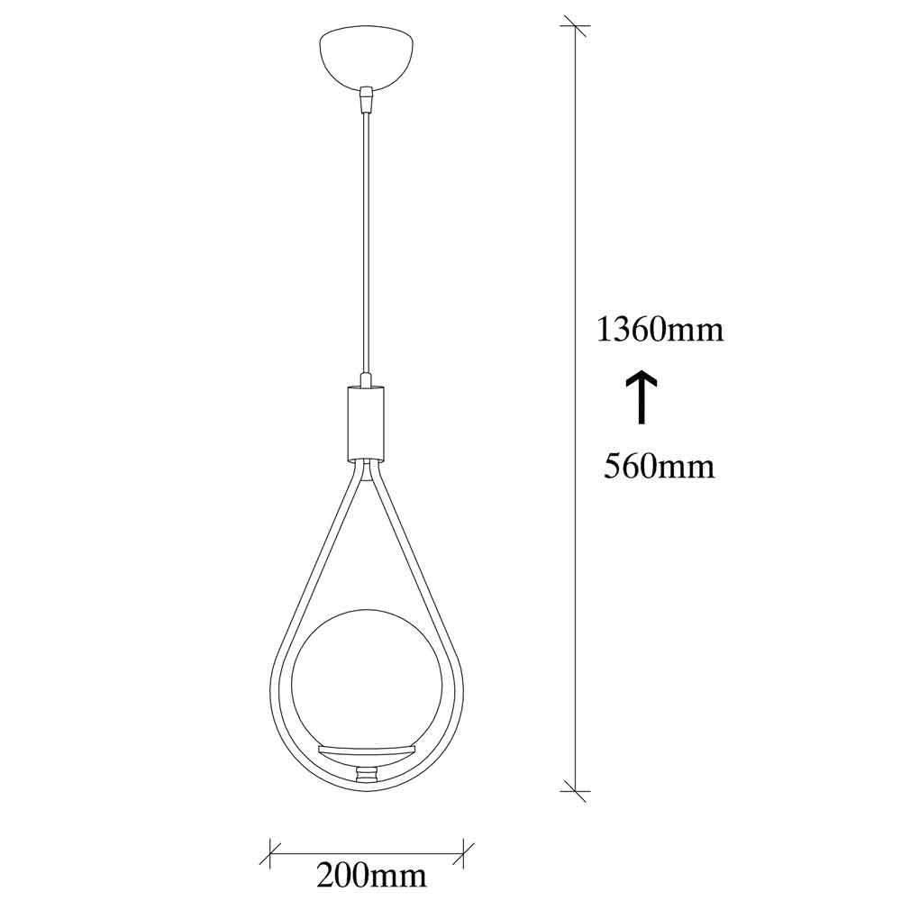 Mudoni Metal Ceiling Pendant Light in Black
