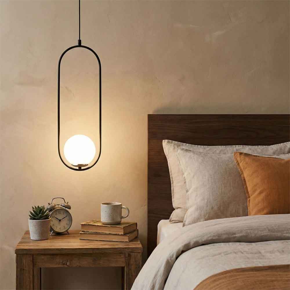 Mudoni Soft-Edge Metal Ceiling Pendant Light in Black and White