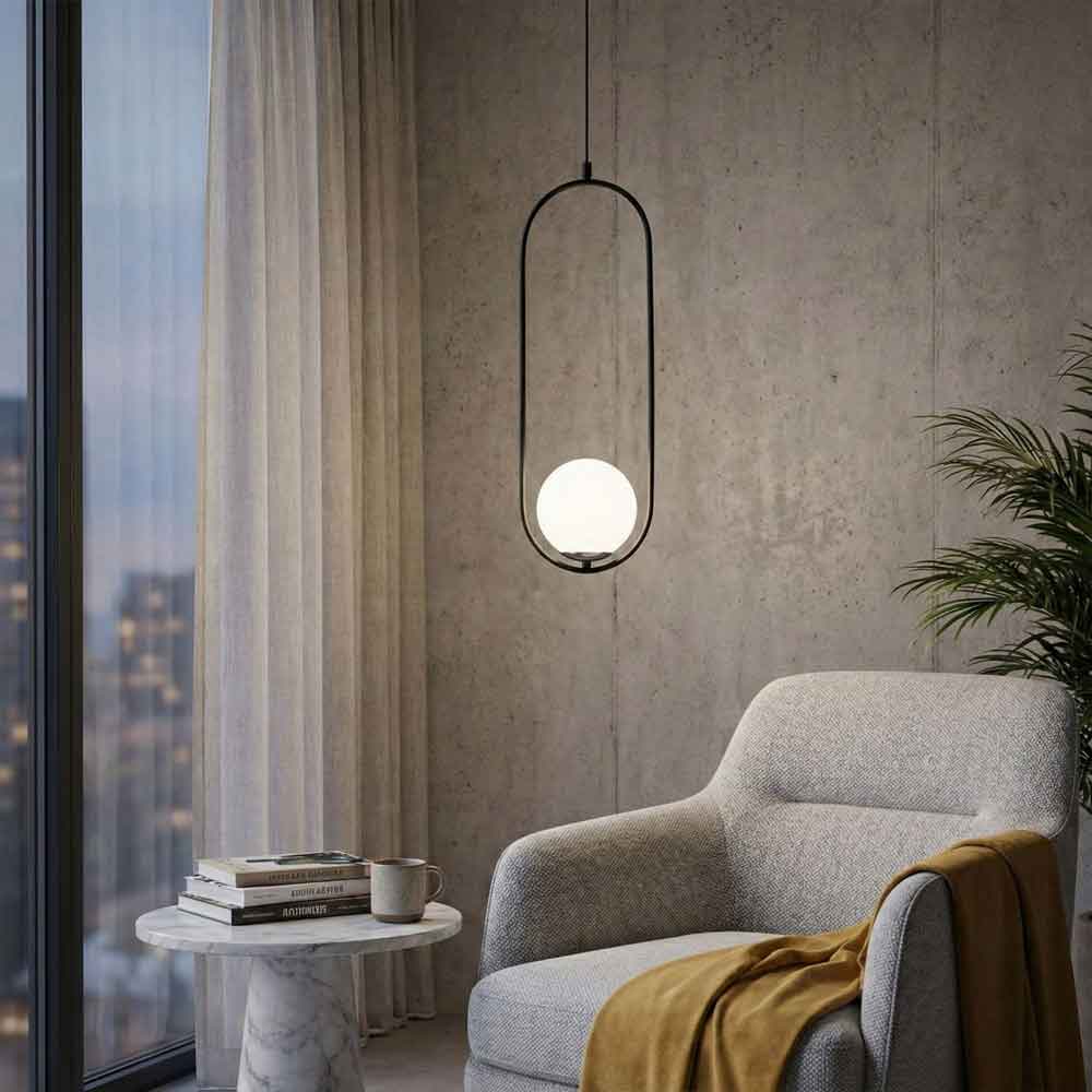Mudoni Soft-Edge Metal Ceiling Pendant Light in Black and White
