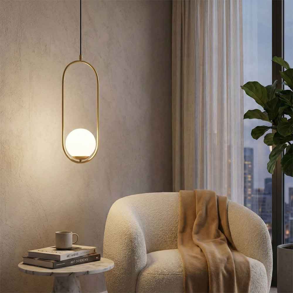 Mudoni Soft-Edge Metal Ceiling Pendant Light in Gold and White