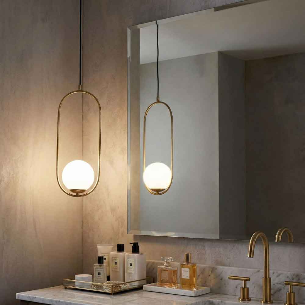 Mudoni Soft-Edge Metal Ceiling Pendant Light in Gold and White