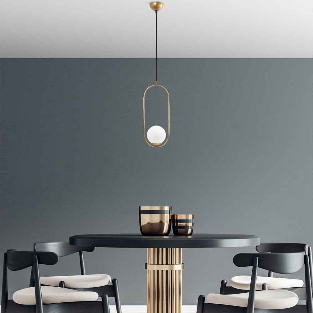 Mudoni Soft-Edge Metal Ceiling Pendant Light in Gold and White