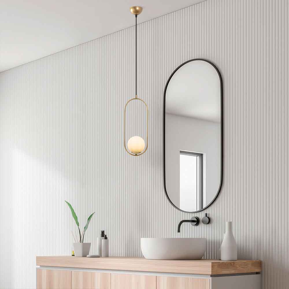 Mudoni Soft-Edge Metal Ceiling Pendant Light in Gold and White