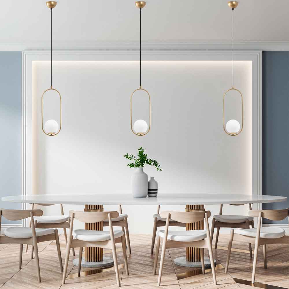 Mudoni Soft-Edge Metal Ceiling Pendant Light in Gold and White