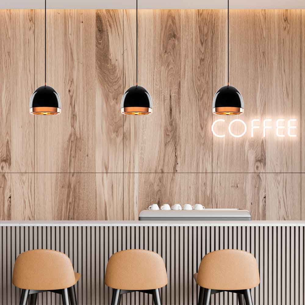 Mugo Metal Ceiling Pendant Light in Black and Gold