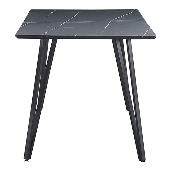Muirkirk Wooden Dining Table In Black Marble Effect_1