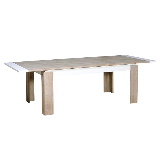 Read more about Muller extending dining table in distressed effect and white