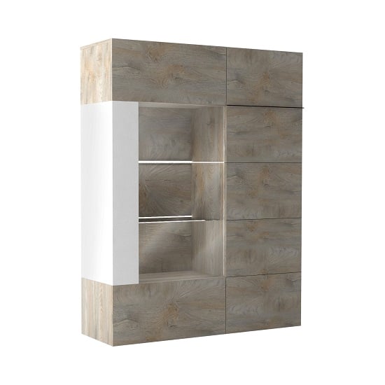 Read more about Muller wooden storage cabinet in distressed effect and white