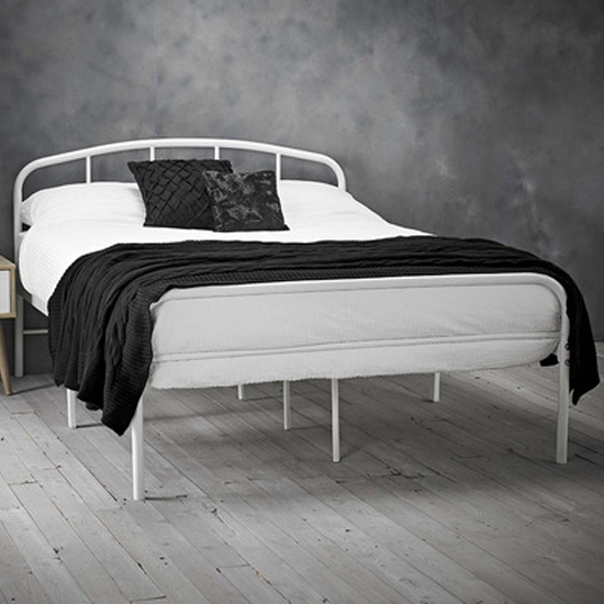 Multan Metal King Size Bed In White