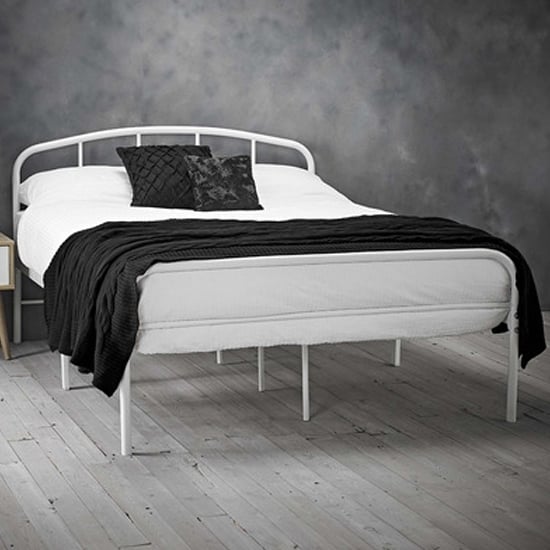 Product photograph of Multan Metal Small Double Bed In White from Furniture in Fashion