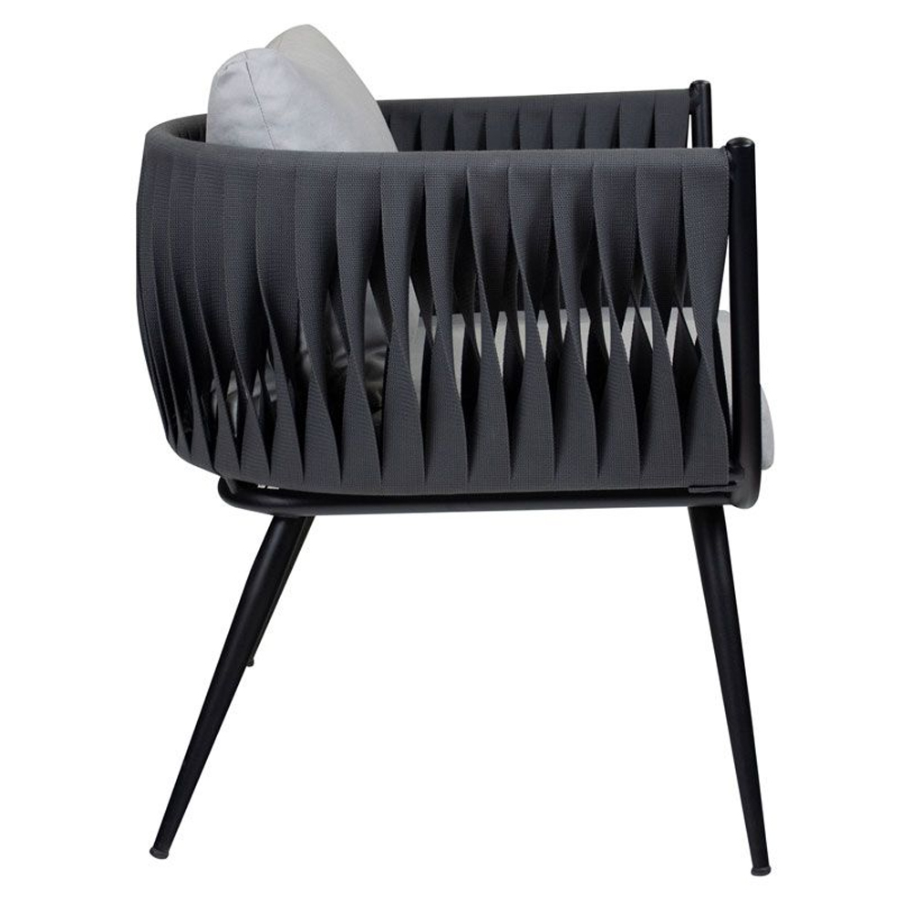 Mulvane Outdoor Rattan 1 Seater Sofa In Black And Anthracite
