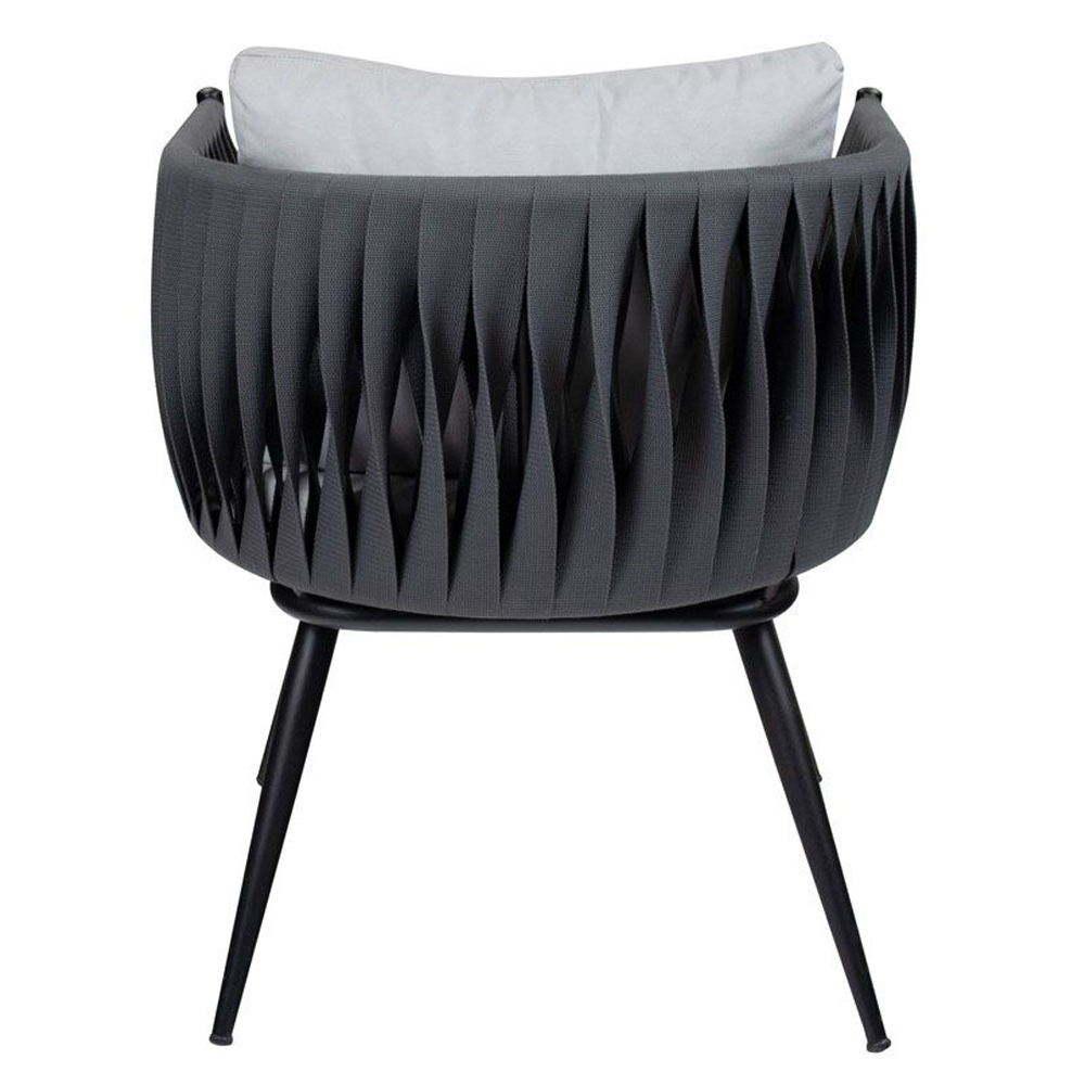 Mulvane Outdoor Rattan 1 Seater Sofa In Black And Anthracite