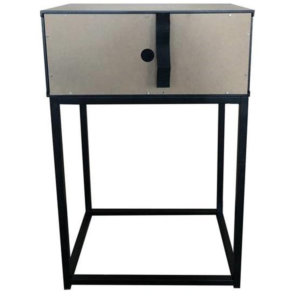 Mulvane Wooden Bedside Cabinet With 1 Drawer In Black