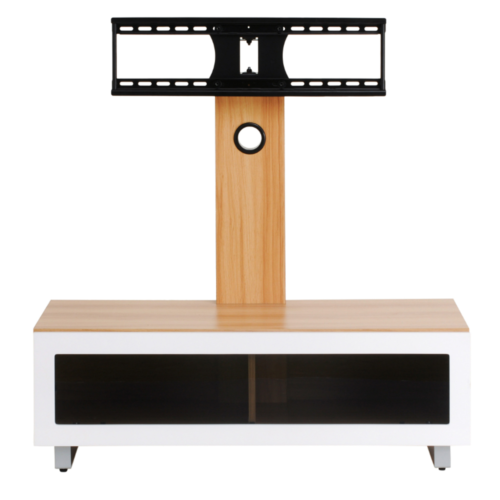 Muncie Large Wooden TV Stand With Metal Bracket In Light Oak
