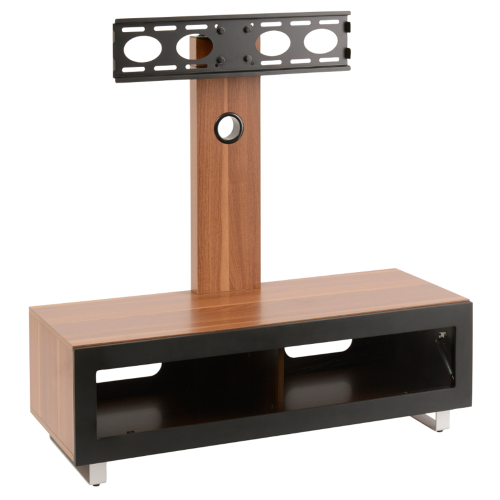Muncie Large Wooden TV Stand With Metal Bracket In Walnut