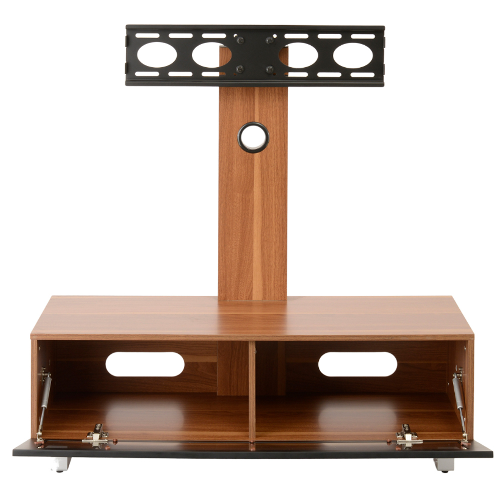 Muncie Large Wooden TV Stand With Metal Bracket In Walnut