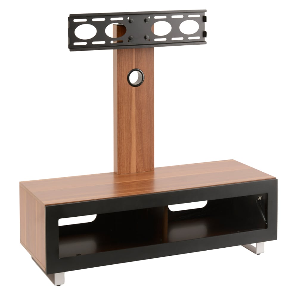 Muncie Small Wooden TV Stand With Metal Bracket In Walnut