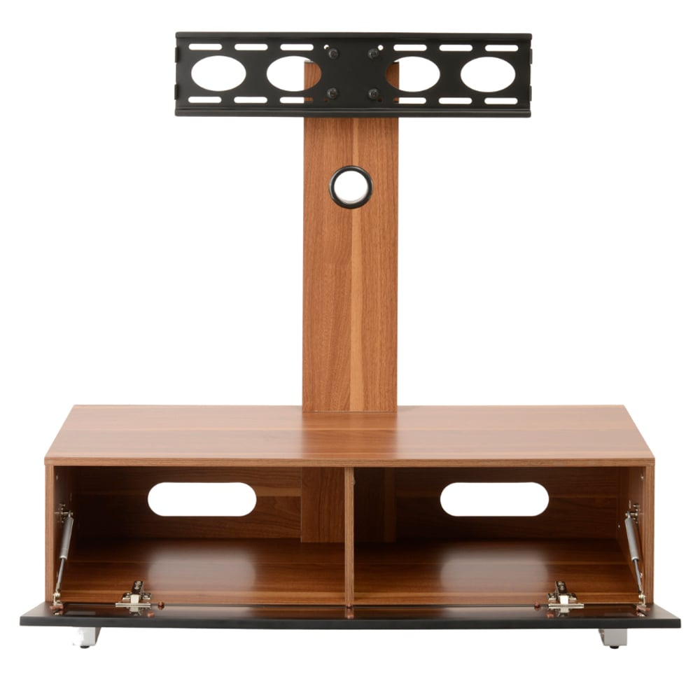 Muncie Small Wooden TV Stand With Metal Bracket In Walnut