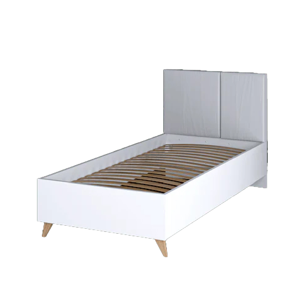 Muncie Wooden Small Double Bed In White And Grey