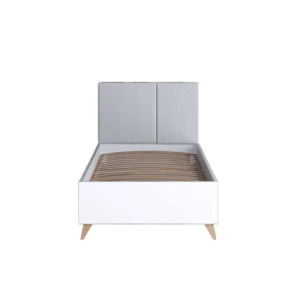 Muncie Wooden Small Double Bed In White And Grey