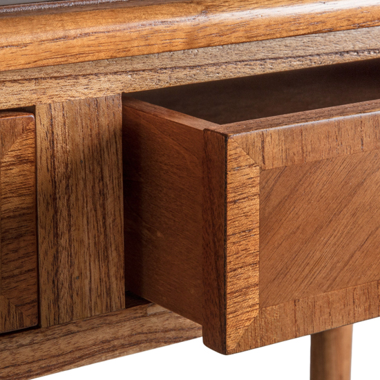 Mundelein Wooden Laptop Desk With 2 Drawers In Walnut