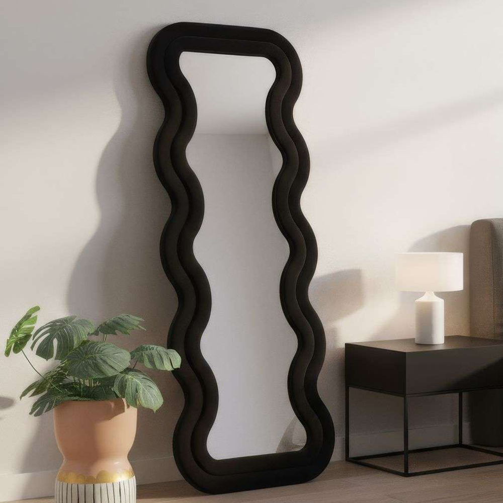 Mundo Decorative Cheval Mirror with Black Wooden Frame