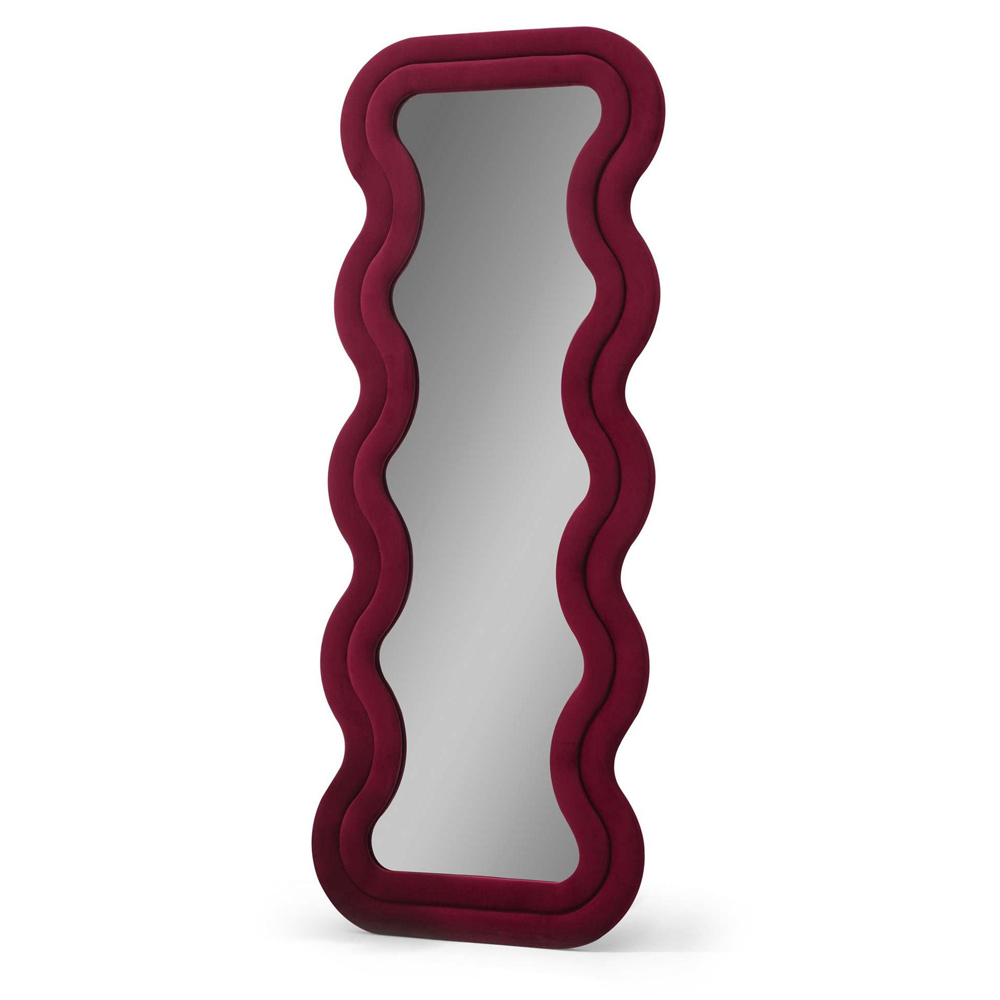 Mundo Decorative Cheval Mirror with Claret Red Wooden Frame