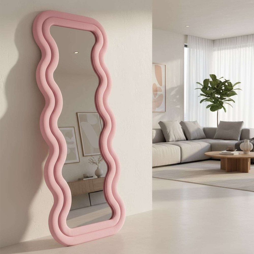 Mundo Decorative Cheval Mirror with Pink Wooden Frame