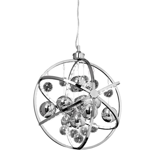 Read more about Muni led 480mm clear glass spheres pendant light in chrome