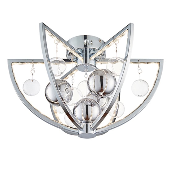 Read more about Muni led clear glass spheres flush ceiling light in chrome