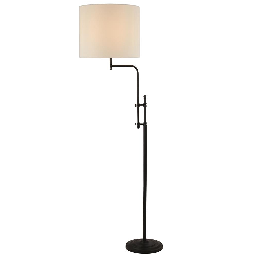 Read more about Munich natural linen shade floor lamp in matt black