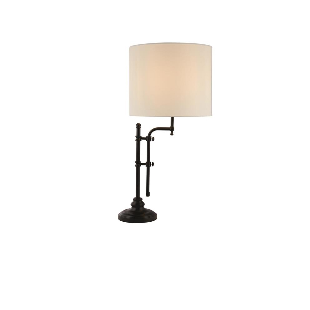 Read more about Munich natural linen shade table lamp in matt black