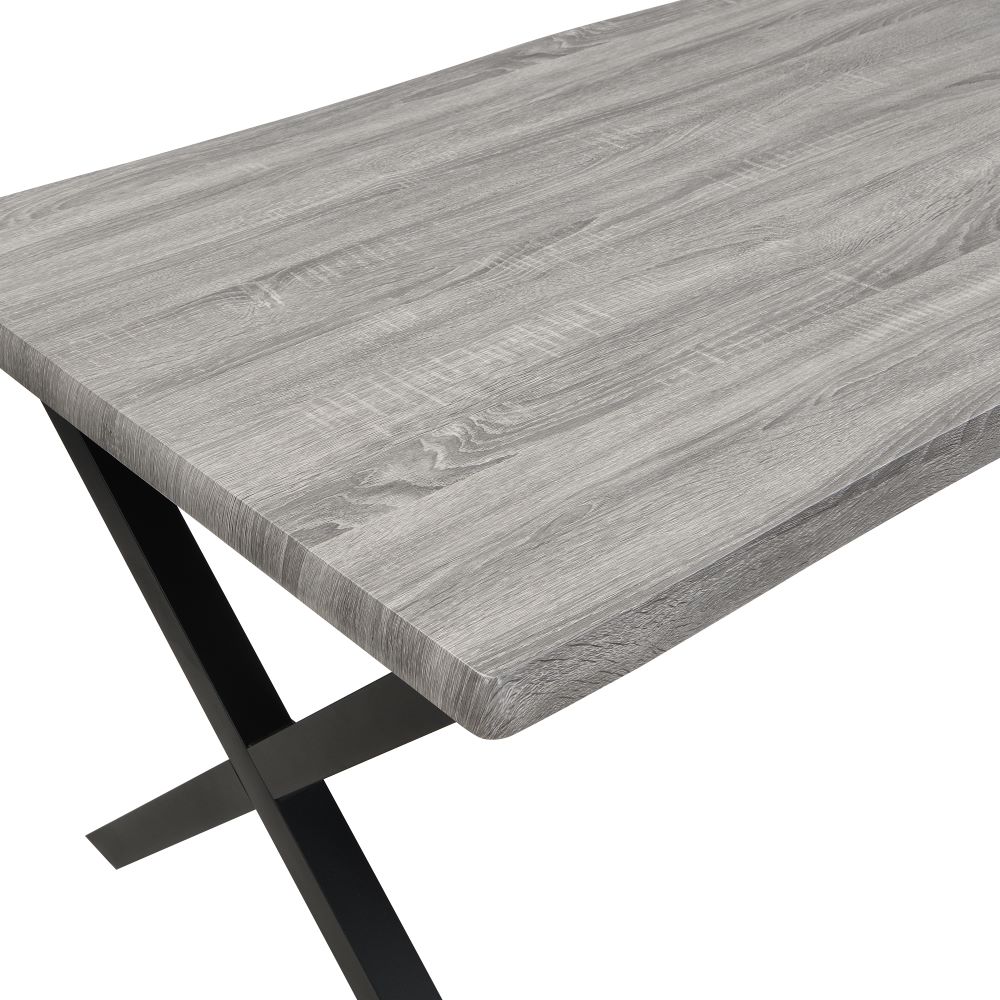 Munich Wooden Dining Table With 2 Dining Benches In Grey Oak