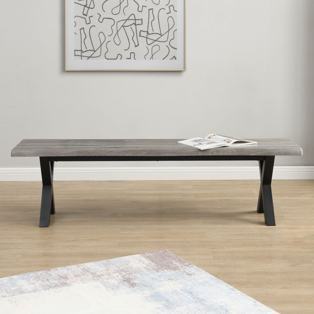 Munich Wooden Dining Table With 2 Dining Benches In Grey Oak