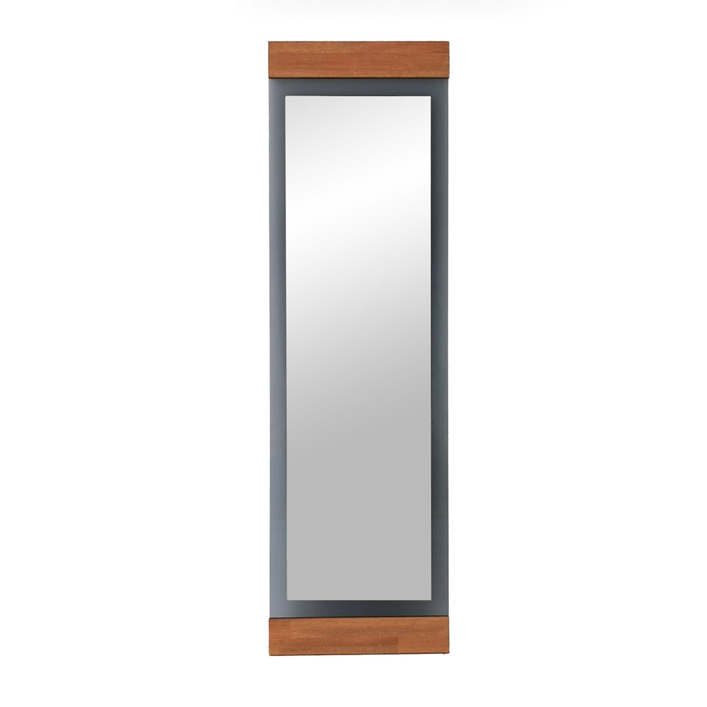 Murano Glass Cheval Mirror with Metal Frame in Oak and Fume
