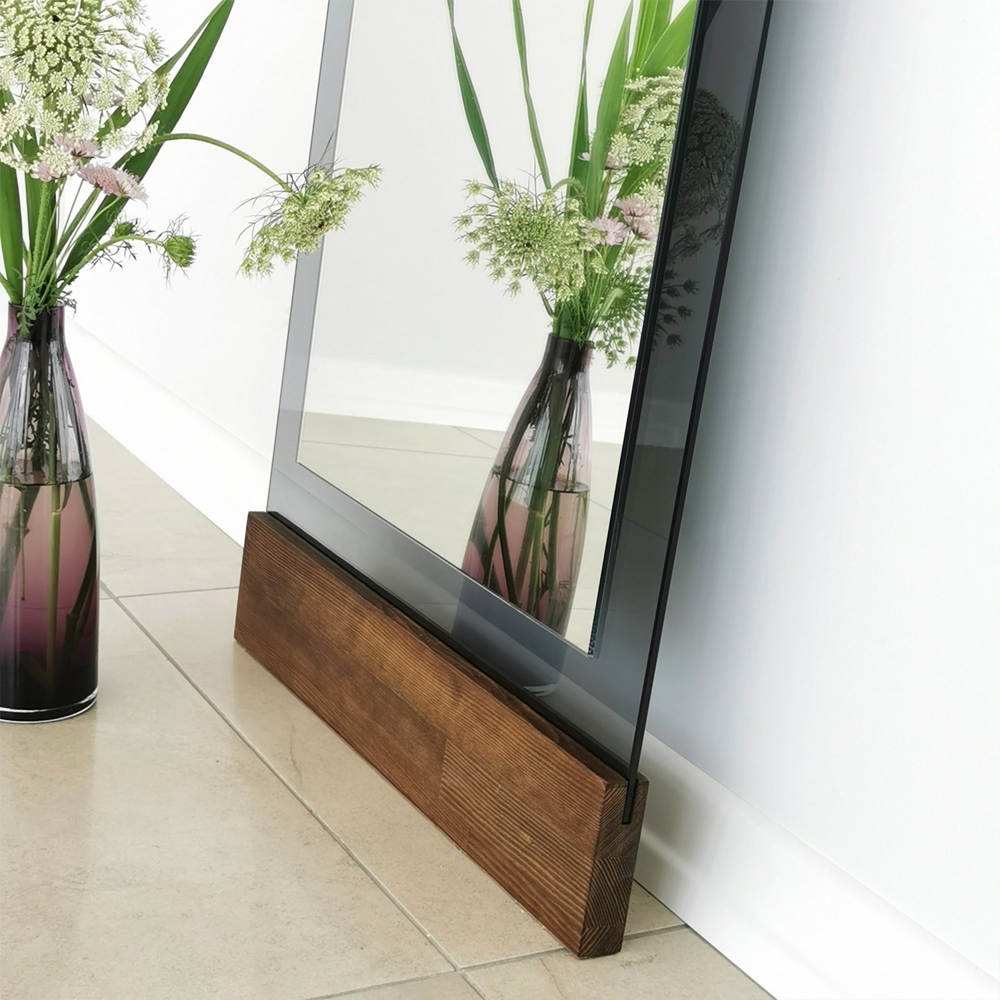 Murano Glass Cheval Mirror with Metal Frame in Walnut and Fume