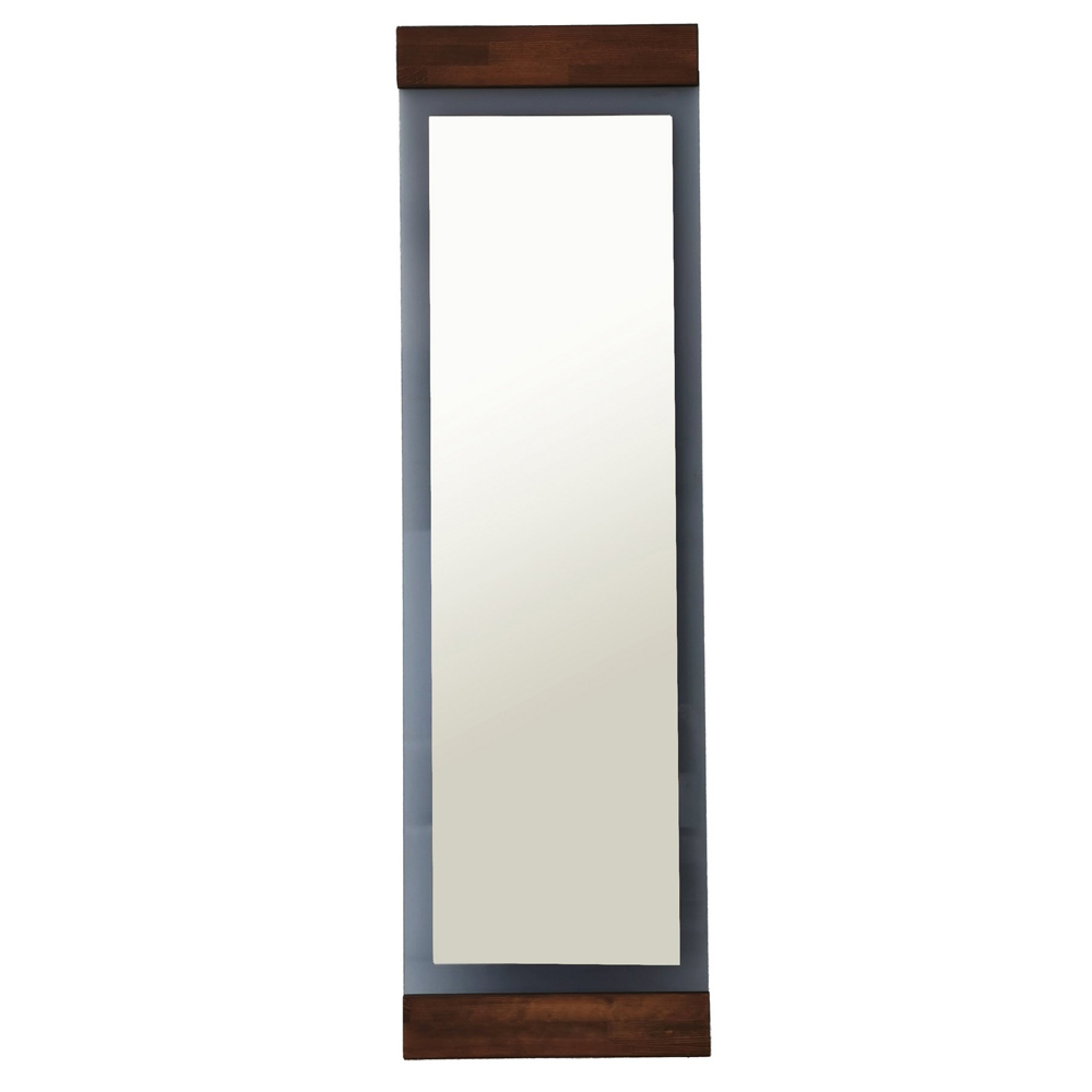 Murano Glass Cheval Mirror with Metal Frame in Walnut and Fume
