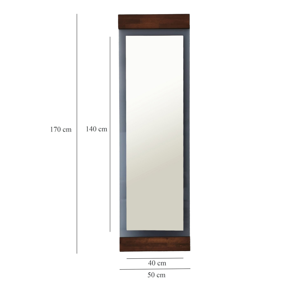 Murano Glass Cheval Mirror with Metal Frame in Walnut and Fume