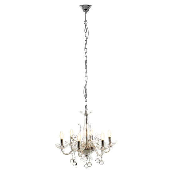 Read more about Murato 6 bulb clear crystal chandelier light in chrome